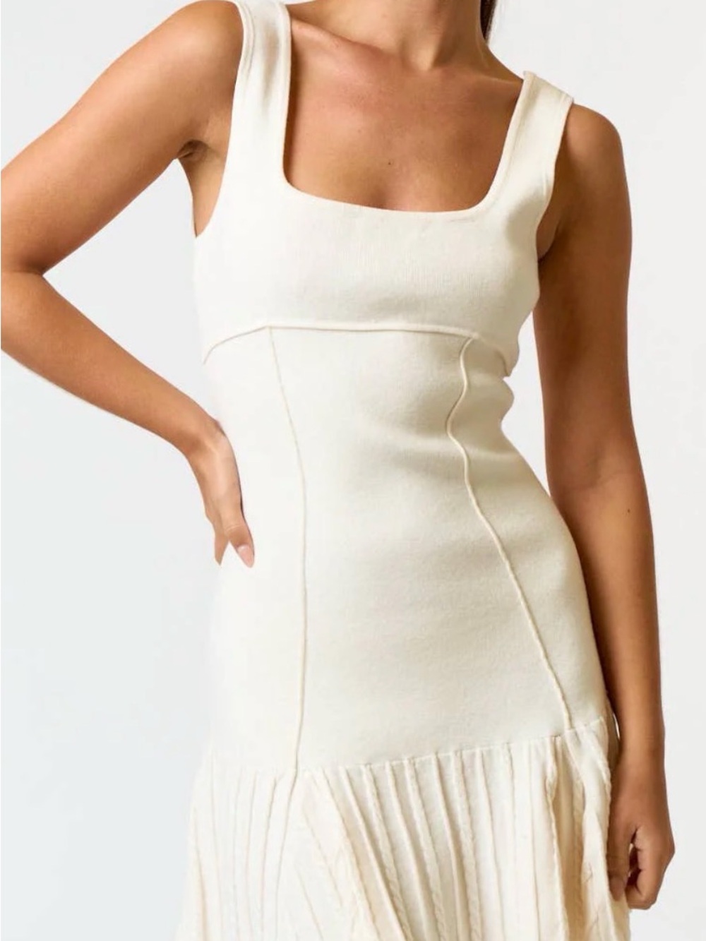 Blue Blush White Knit Dress